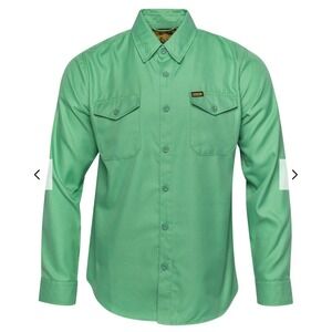 DIXXON Heisenberg Mens Long Sleeve Green Button Up Shirt Workwear Size XLT